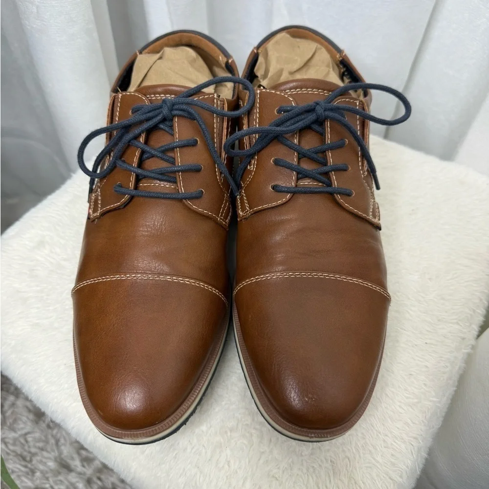 Tommy Hilfiger Men’s Urban Casual Oxford Shoes in Cognac & Navy Sz US 8